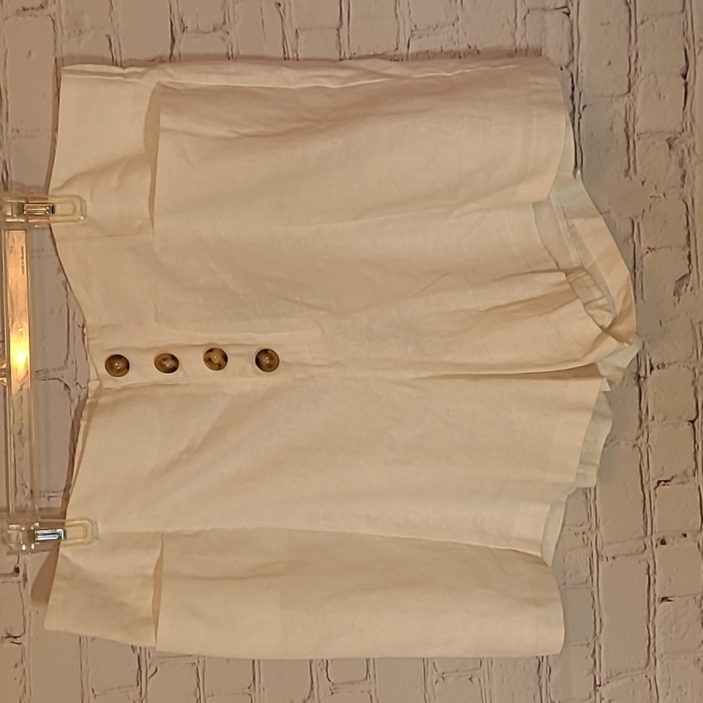 Eloquii High-Waist Button Front Linen Shorts